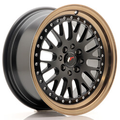 Japan Racing JR-10 16x7" 4x100/108 ET30, Noir Mat, Rebord Bronze