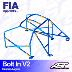 Arceau 6 Points à Boulonner AST Rollcages V2 pour Opel Kadett E - FIA