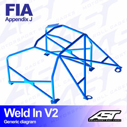 Arceau 8 Points à Souder AST Rollcages V2 pour Fiat Punto - FIA