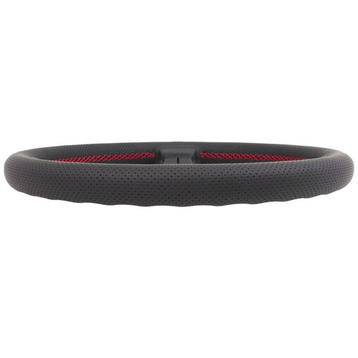Volant Nardi Classic ND33, Cuir Noir Perforé, Branches Noires, Coutures Rouges, Tulipé 25 mm