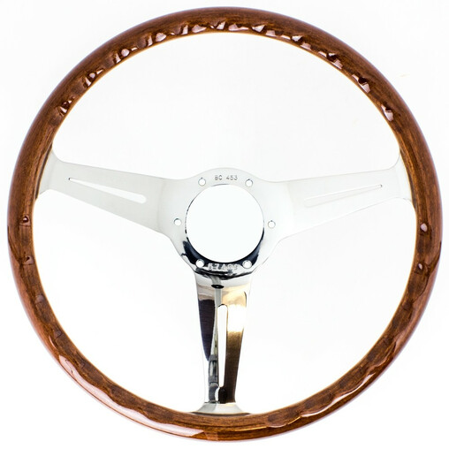 Volant Nardi Classic ND36, Bois, Branches Chromées, Tulipé 40 mm