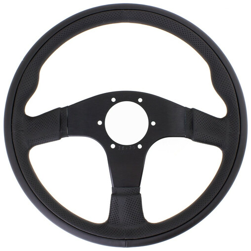 Volant Nardi Twin Line, Cuir Noir, Branches Noires, Ø35 cm