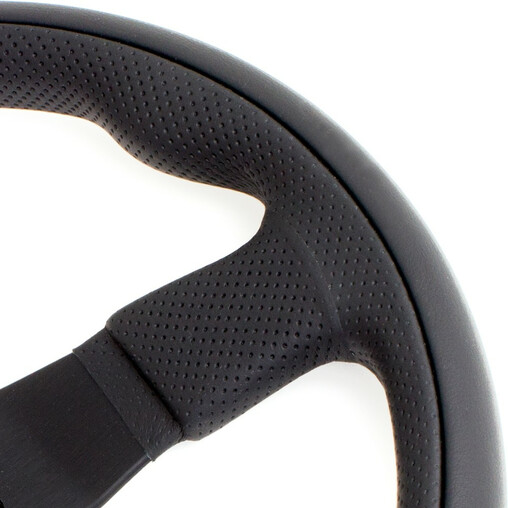 Volant Nardi Twin Line, Cuir Noir, Branches Noires, Ø35 cm