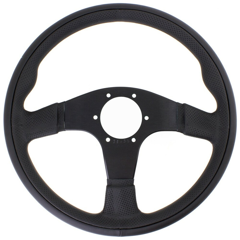 Volant Nardi Twin Line, Cuir Noir, Branches Noires, Ø35 cm