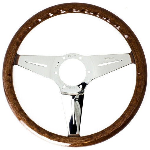Volant Nardi Deep Corn, Bois, Branches Chromées, Tulipé 75 mm, Ø35 cm