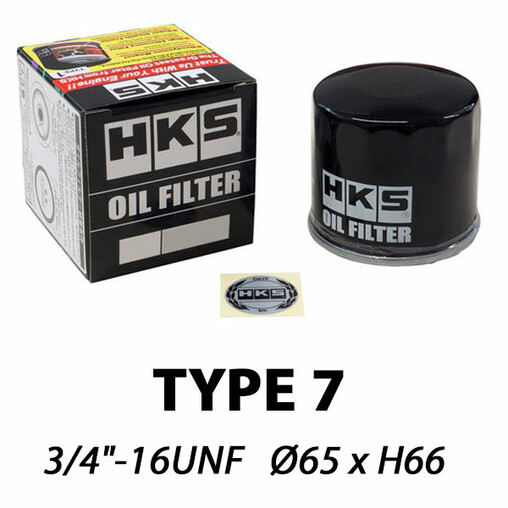Filtre à Huile HKS Type 7 | 3/4"-16 UNF (Nissan CA18, RB, VG30, Toyota 4A-G(Z)E, 3S-G(T)E, 1ZZ, 2ZZ...)