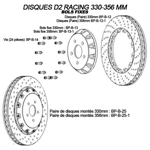 Disques de Frein Avant pour Kits D2 Racing