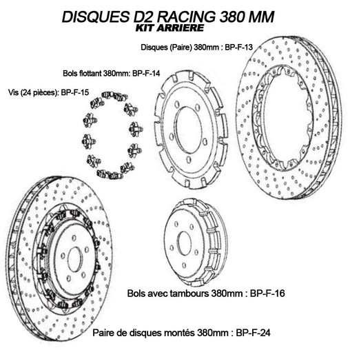 Disques de Frein Arrière pour Kits D2 Racing
