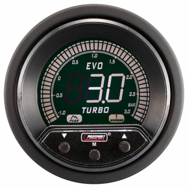 Manomètre de Pression de Turbo ProSport Evo (Digital, 4 Couleurs)