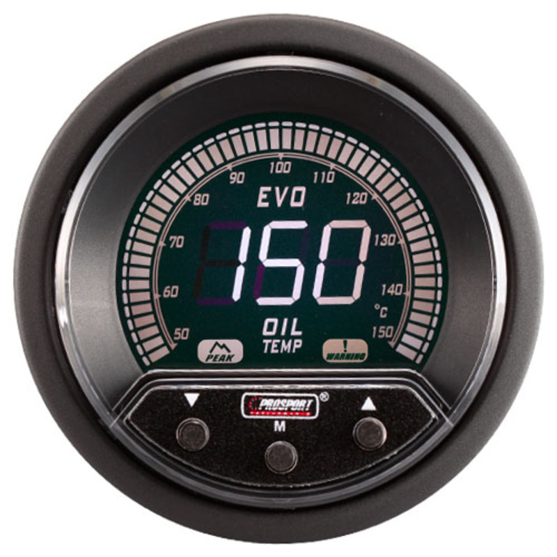 Manomètre de Température d'Huile ProSport Evo (Digital, 4 Couleurs)