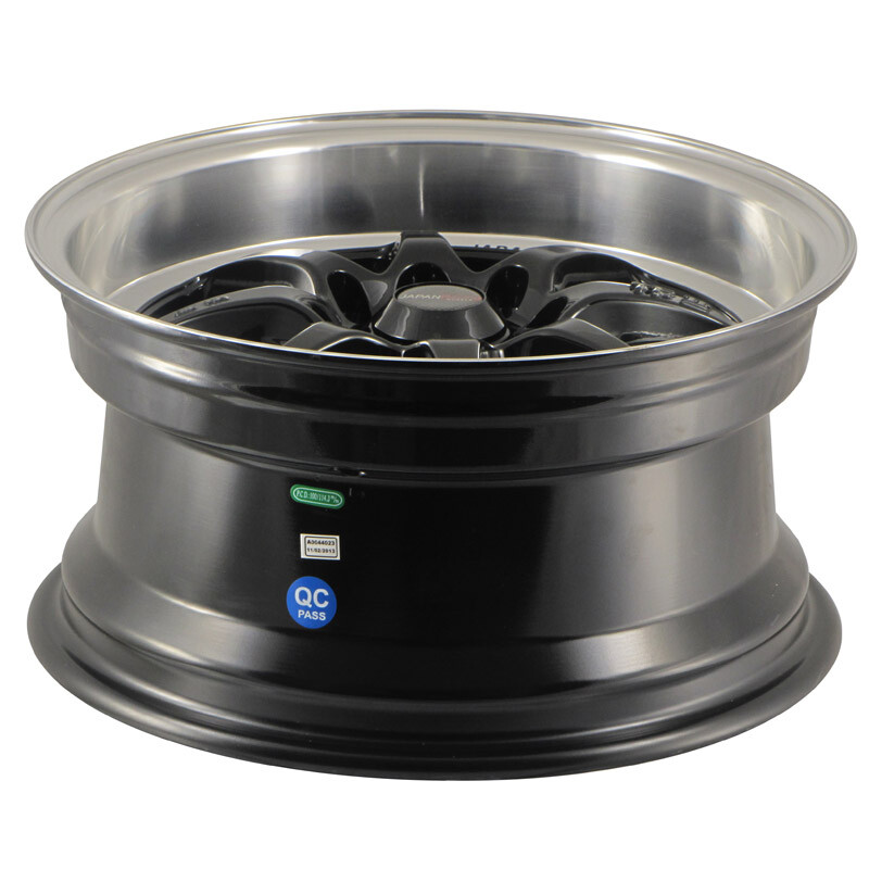 Japan Racing TF-2 15x7.5" 4x100/114.3 ET30, Noir Brillant