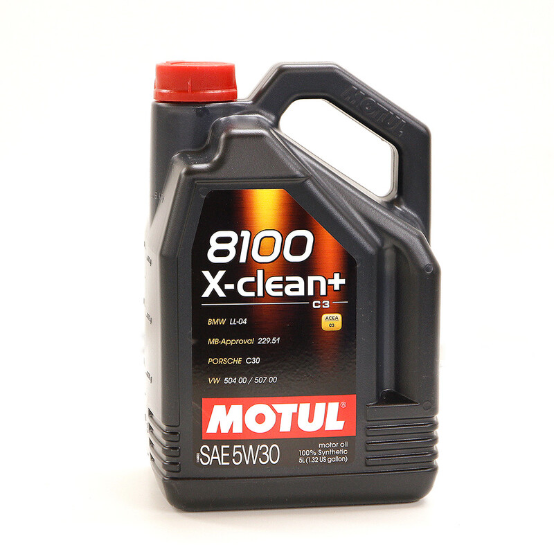 5L Huile Motul 5W30 8100 X-Clean+ (BMW LL-04, Porsche C30, Mercedes 229.51, VW 504 507)