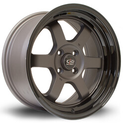 Rota Grid V 16x8" 4x100 ET20, Gunmetal, Rebord Noir Brillant