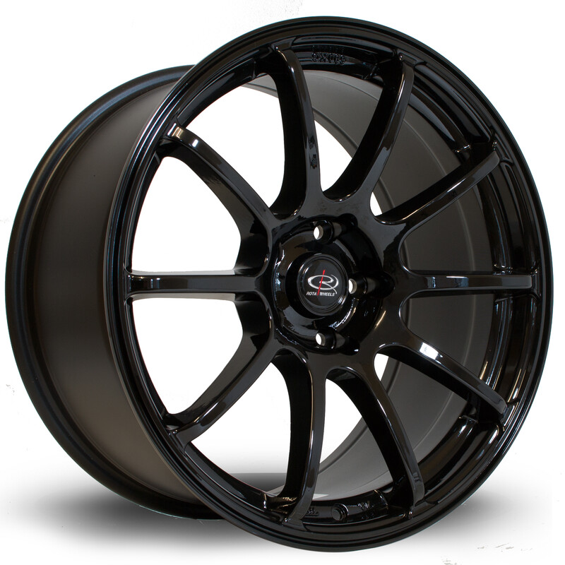 Rota Force 18x9" 5x114.3 ET27, Noir / Brillant