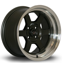Rota Grid V 15x8" 4x100 ET0, Gunmetal, Rebord Chromé