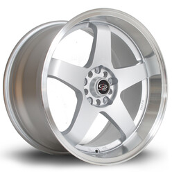 Rota GTR-D 18x10" 5x114.3 ET12, Gris Argenté, Rebord Chromé