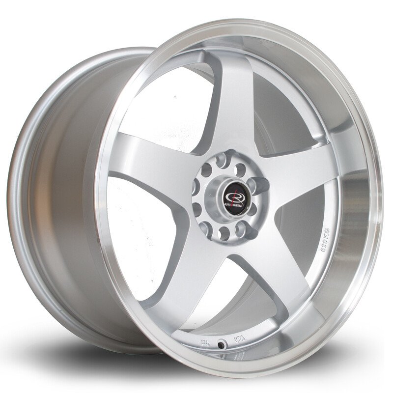 Rota GTR-D 18x10" 5x114.3 ET12, Gris Argenté, Rebord Chromé
