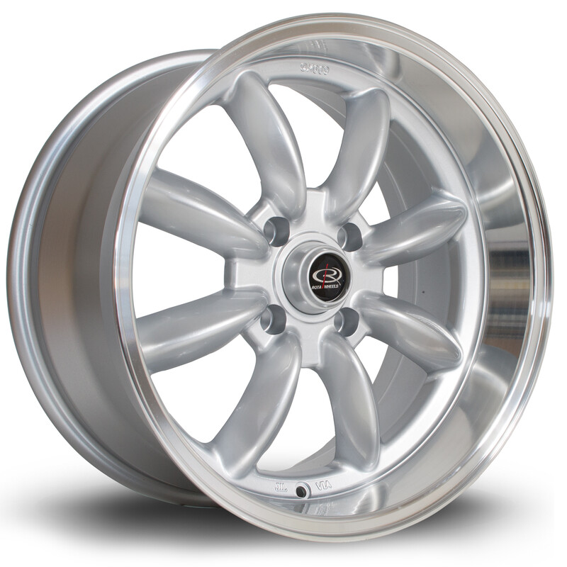 Rota RB-R 17x8.5" 4x114.3 ET4, Gris Argenté / Poli
