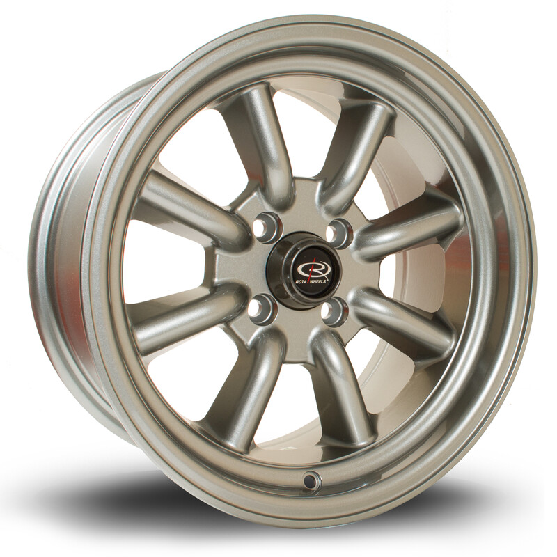 Rota RKR 15x8" 4x100 ET10, Gris Argenté / Poli