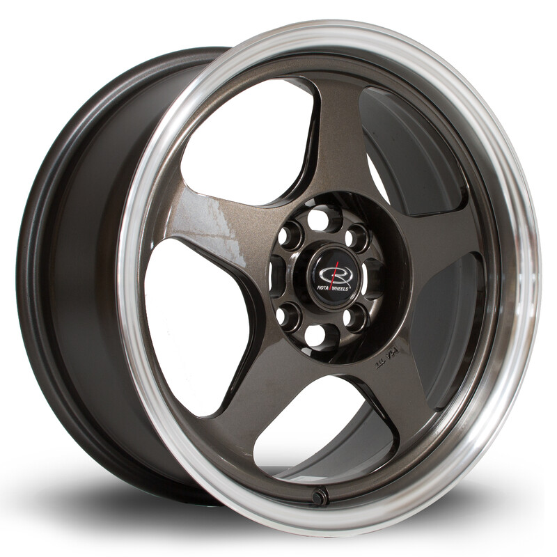 Rota Slipstream 16x7" 4x100 ET40, Gunmetal, Rebord Chromé