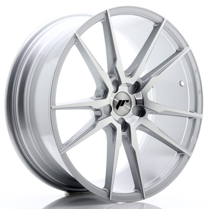 Japan Racing JR-21 20x8.5" (5 trous - sur mesure) ET40, Gris Argenté / Poli