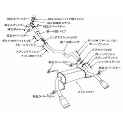 Ligne d'Echappement HKS "Legamax" pour Suzuki Swift Sport ZC32S