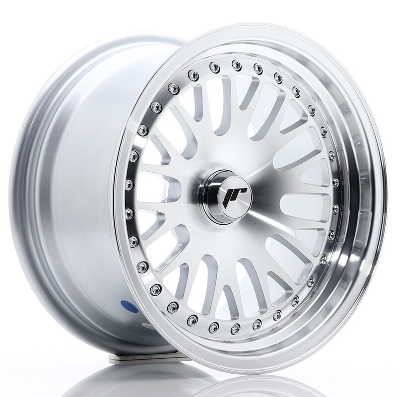 Japan Racing JR-10 15x8" (4 & 5 trous - sur mesure) ET20, Gris Argenté Poli