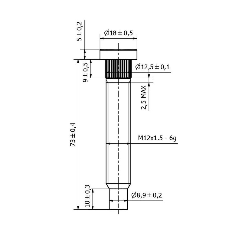 Goujon de Roue M12x1.5 - Honda (Long, 62 mm)