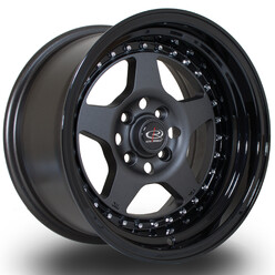 Rota Kyusha 15x8" 4x100 ET0, Gunmetal, Rebord Noir Brillant