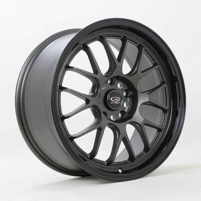 Rota MXR 18x8.5" 5x120 ET45, Gunmetal, Rebord Noir Brillant