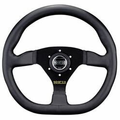 Volant Sparco L360 Plat, Cuir Noir, Branches Noires