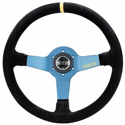 Volant Sparco L550 Tulipé (63 mm), Cuir Noir Retourné, Branches Alu