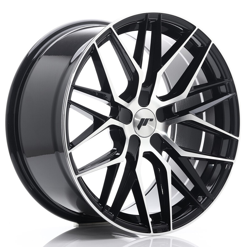 Japan Racing JR-28 Extreme Concave 19x9.5" (5 trous - sur mesure) ET20-40, Noir / Brillant, Branches Polies
