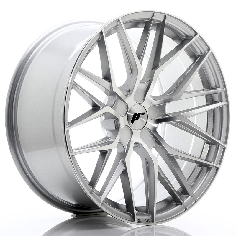 Japan Racing JR-28 Extreme Concave 20x10" (5 trous - sur mesure) ET20-40, Gris Argenté / Poli