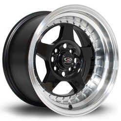 Rota Kyusha 15x8" 4x114.3 ET0, Noir, Rebord Poli