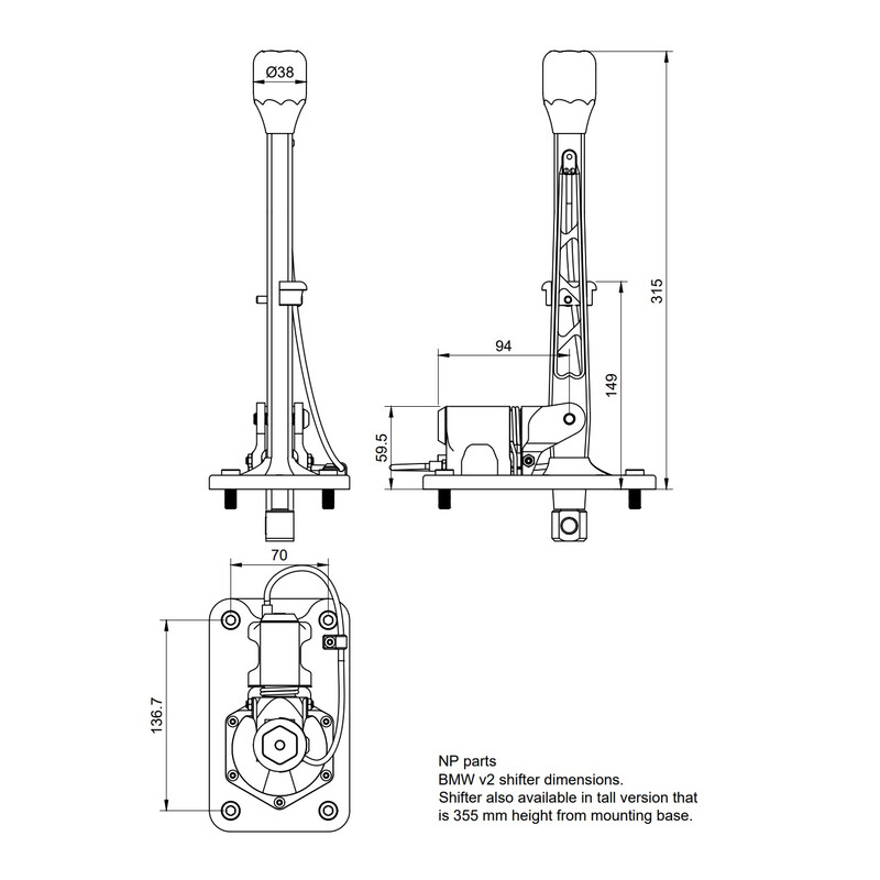 Short Shifter NP Parts V2 pour BMW - Noir