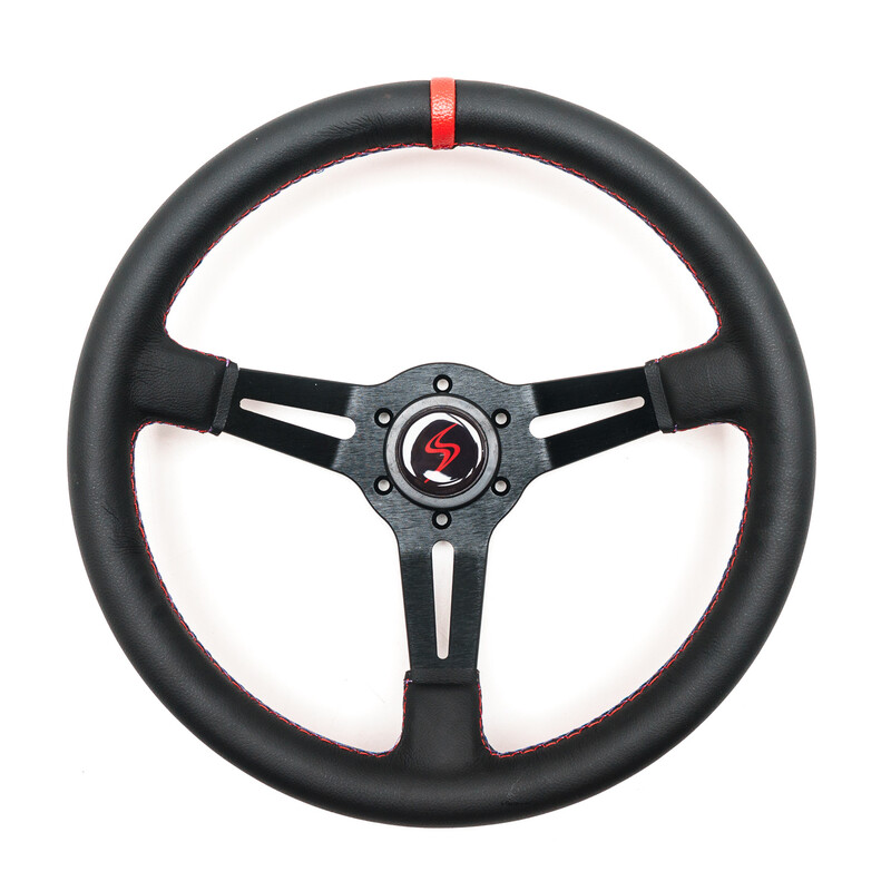 Volant tulipé 70mm Noir / Branche Noire - EAB autosport