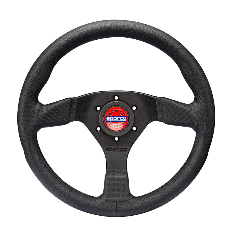 Volant Sparco Champion 330 mm, Tulipé (39 mm), Cuir Noir, Branches Noires