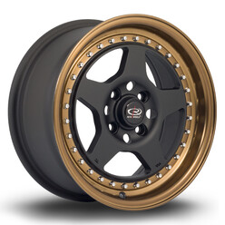 Rota Kyusha 15x7" 4x100 ET38, Noir Mat, Rebord Bronze