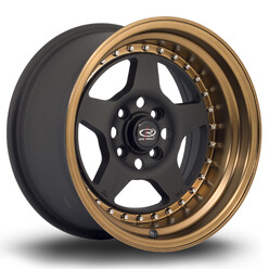 Rota Kyusha 15x8" 4x100 ET0, Noir Mat, Rebord Bronze