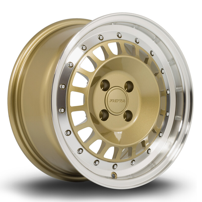 Rota Speciale 15x7" 4x108 ET20, Dorée, Rebord Poli