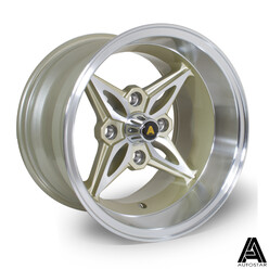 Autostar Kanji 14x9" 4x114.3 ET-13, Dorée, Rebord Poli