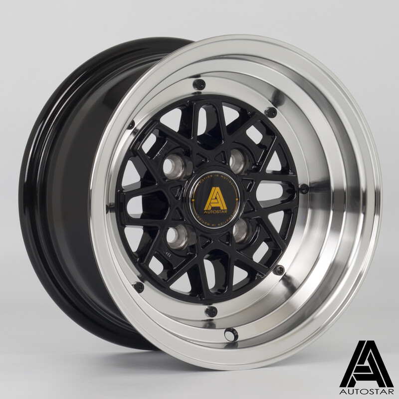 Autostar Korin 12x6" 4x101.6 ET-9, Noir, Rebord Poli
