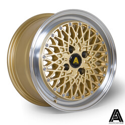 Autostar Minus 15x7.5" 4x108 ET25, Dorée, Rebord Poli