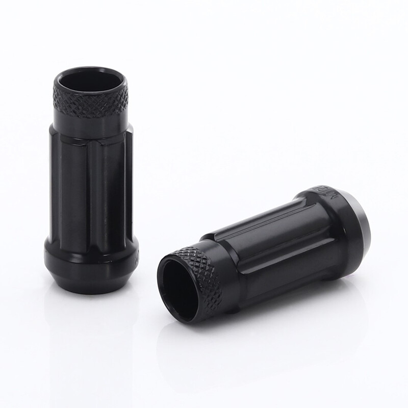 Ecrous JN4 Noirs en Acier Forgé M12x1.25 (Débouchants, Pack de 20)