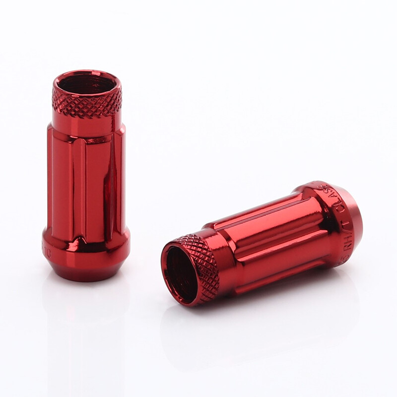 Ecrous JN4 Rouges en Acier Forgé M12x1.5 (Débouchants, Pack de 20)