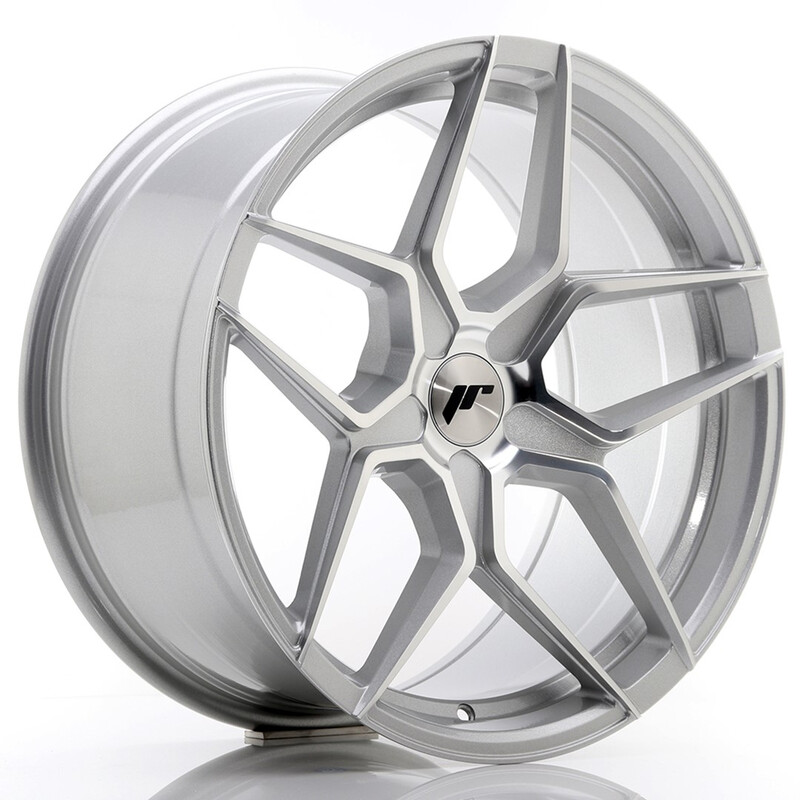 Japan Racing JR-34 Extreme Concave 19x9.5" (5 trous - sur mesure) ET20-40, Gris Argenté / Poli