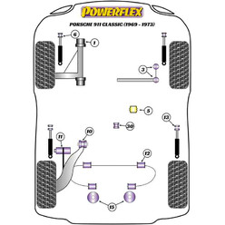 Silentblocs Powerflex pour Porsche 911 901 (69-73)