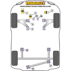 Silentblocs Powerflex pour Toyota Starlet & Glanza Turbo EP82 & EP91