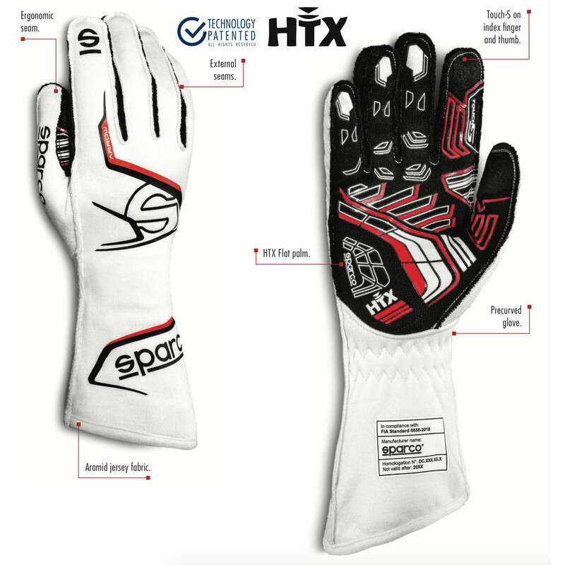 Gants Sparco Arrow Noirs & Blancs (FIA)